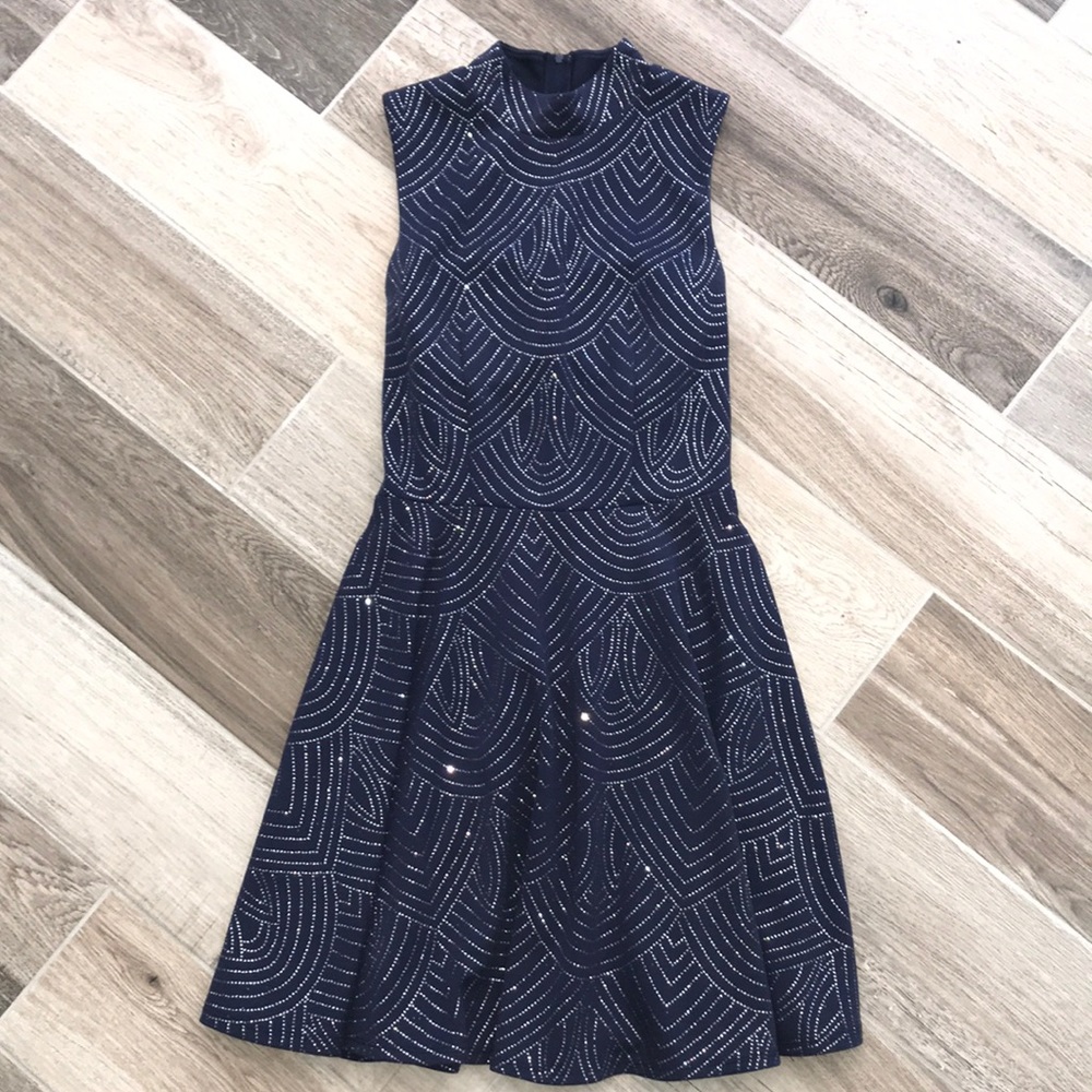 navy and Silver Party Dress! Sz 3
